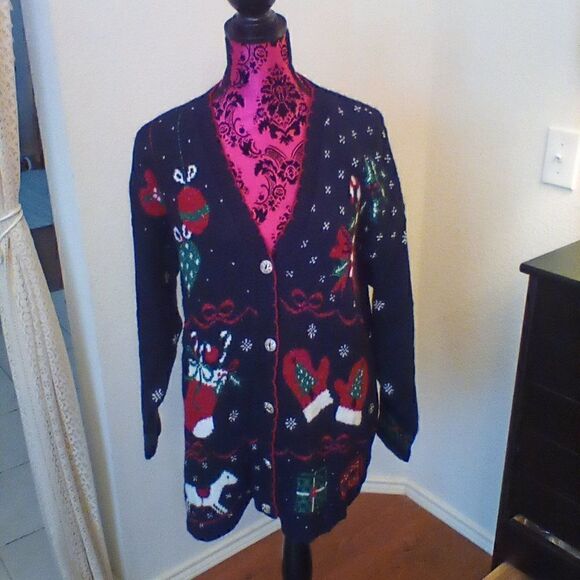 Super Fun Women's Holiday Cardigan - Size L - Picture 1 of 4